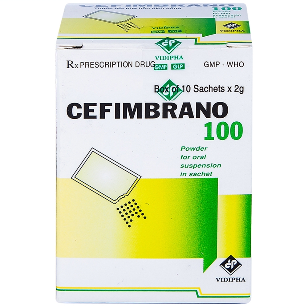 Hình ảnh Bột pha hỗn dịch uống Cefimbrano 100 Vidipha điều trị nhiễm khuẩn (10 gói x 2g)