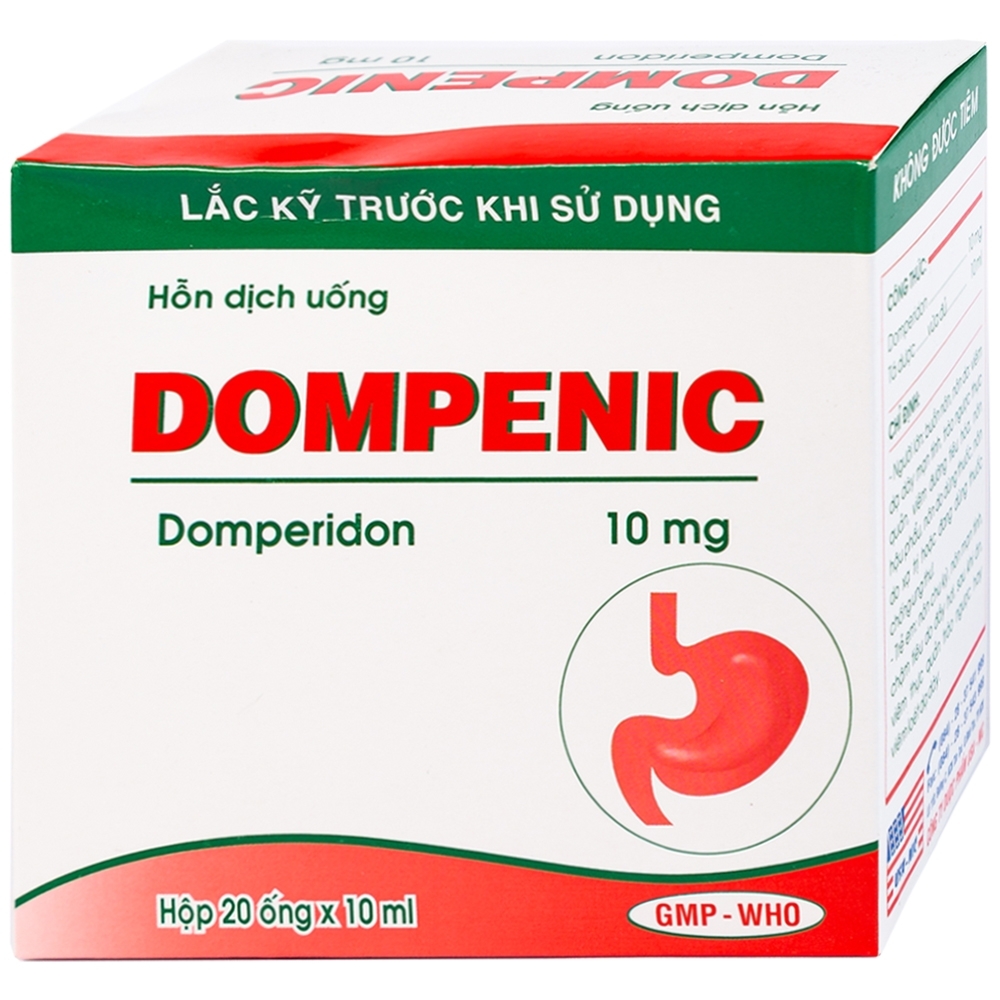 Hình ảnh Hỗn dịch uống Dompenic 10mg/10ml điều trị chứng nôn, buồn nôn (20 ống x 10ml)
