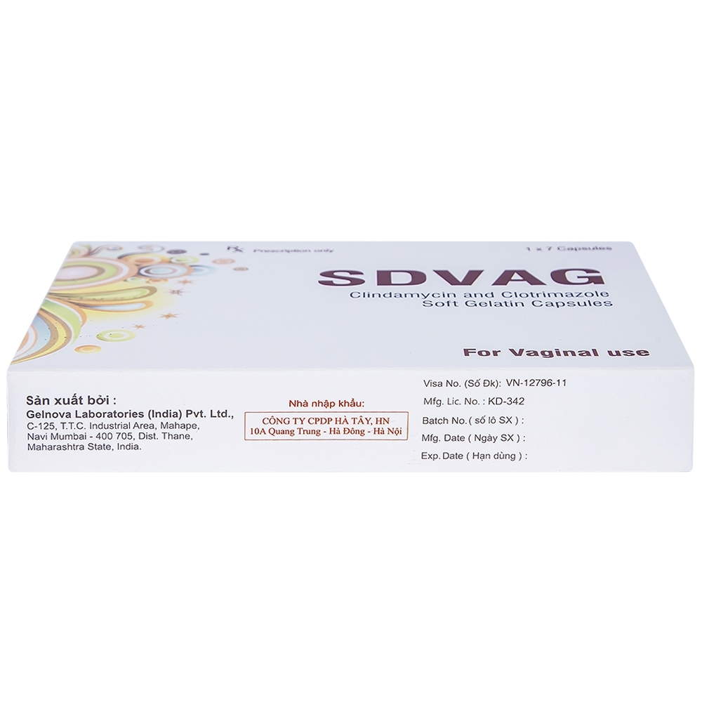 Hình ảnh Viên đặt âm đạo Sdvag Gelnova điều trị viêm âm đạo, viêm cổ tử cung (1 vỉ x 7 viên)