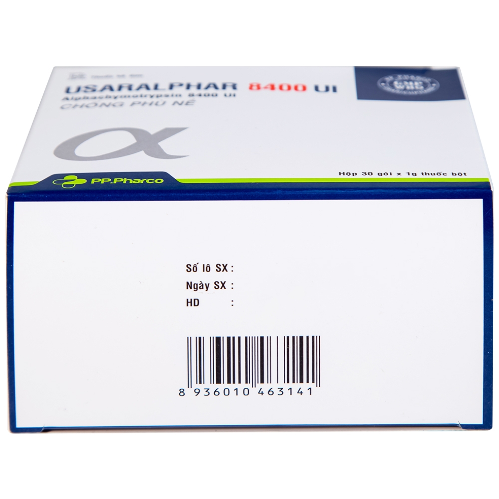 Hình ảnh Thuốc Usaralphar 8400 UI Usarichpharm điều trị phù nề sau chấn thương, tổn thương mô mềm (30 gói x 1g)