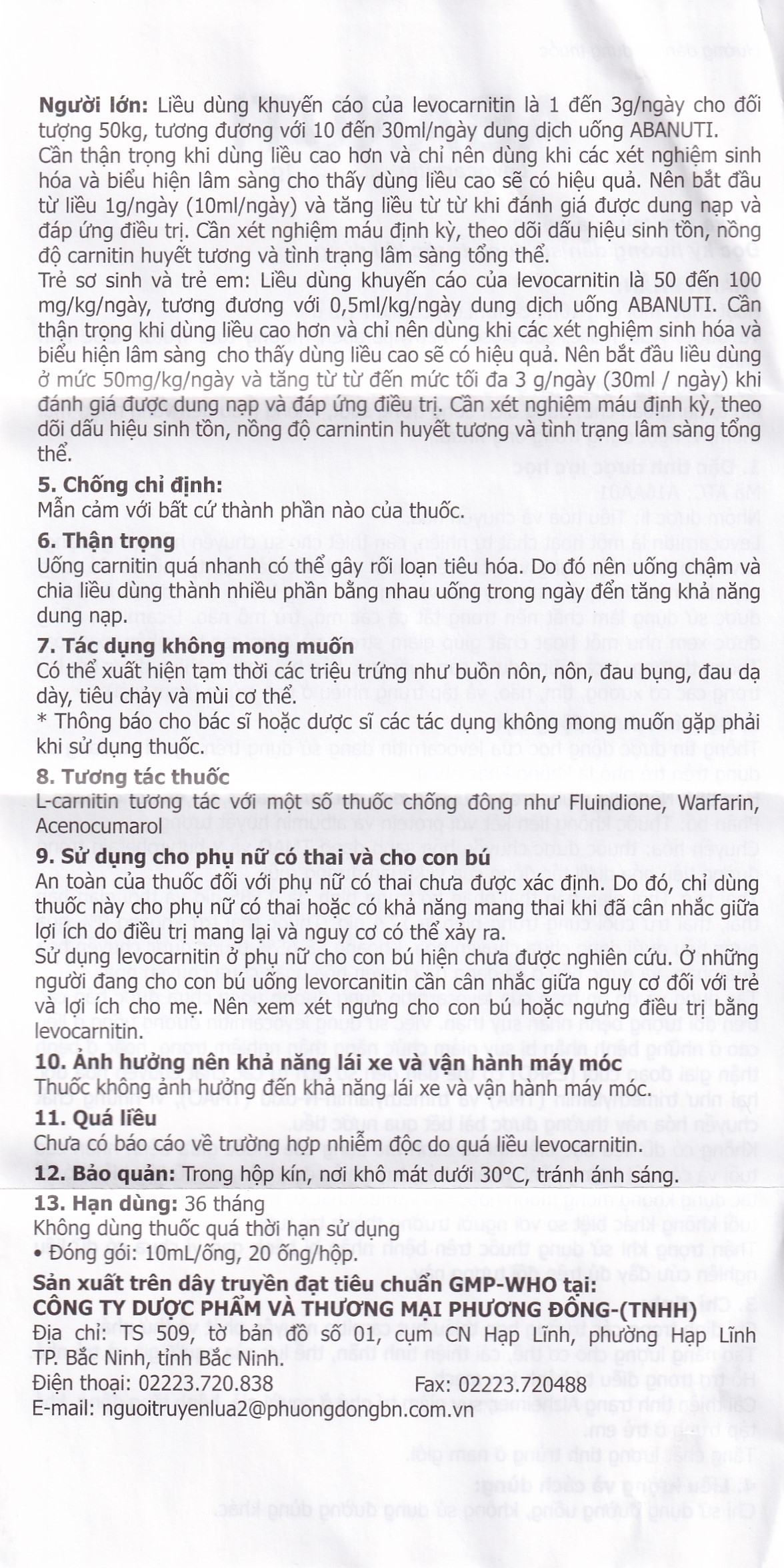 Hình ảnh Dung dịch uống Abanuti 1g Phương Đông bổ sung năng lượng, cải thiện tinh thần, thể lực (20 ống x 10ml)