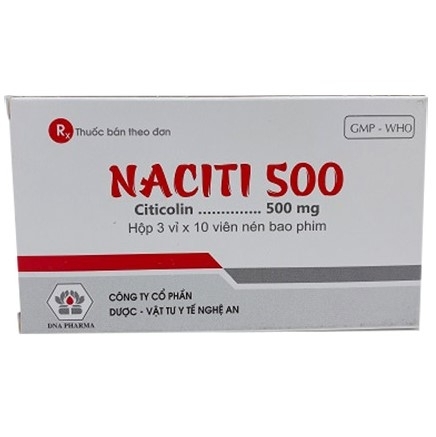 Hình ảnh Viên nén Naciti 500mg Nghệ An Pharma điều trị các tổn thương não nghiêm trọng (3 vỉ x 10 viên)