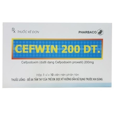 Hình ảnh Thuốc Cefwin 200 DT Pharbaco điều trị nhiễm khuẩn (1 vỉ x 10 viên)