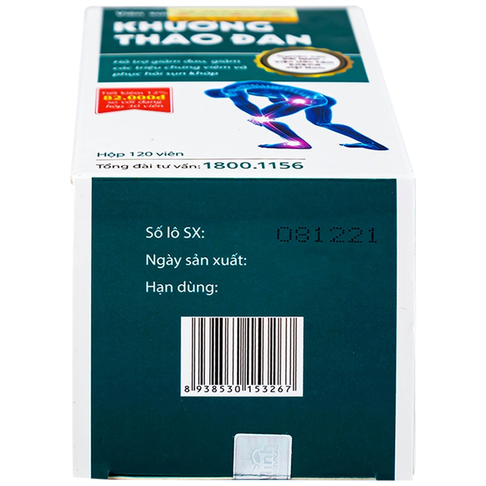 Hình ảnh Viên xương khớp Khương Thảo Đan hỗ trợ làm trơn khớp và phục hồi sụn khớp (120 viên)