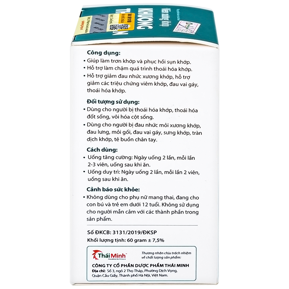 Hình ảnh Viên xương khớp Khương Thảo Đan hỗ trợ làm trơn khớp và phục hồi sụn khớp (120 viên)