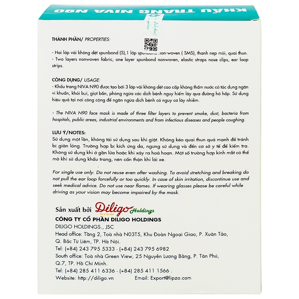 Hình ảnh Khẩu trang Niva N90 3 lớp phòng ngừa bệnh lây nhiễm qua đường hô hấp (10 cái)