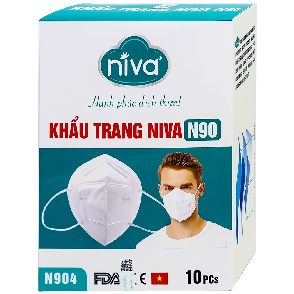 Hình ảnh Khẩu trang Niva N90 3 lớp phòng ngừa bệnh lây nhiễm qua đường hô hấp (10 cái)