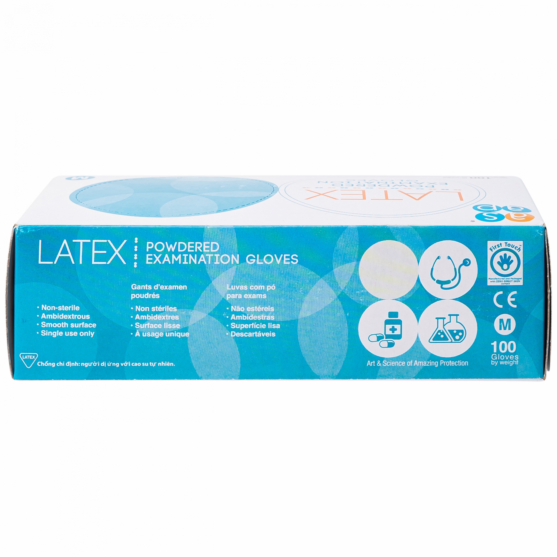 Hình ảnh Găng tay cao su y tế có bột Latex ASAP Malaysia Size M (100 cái)