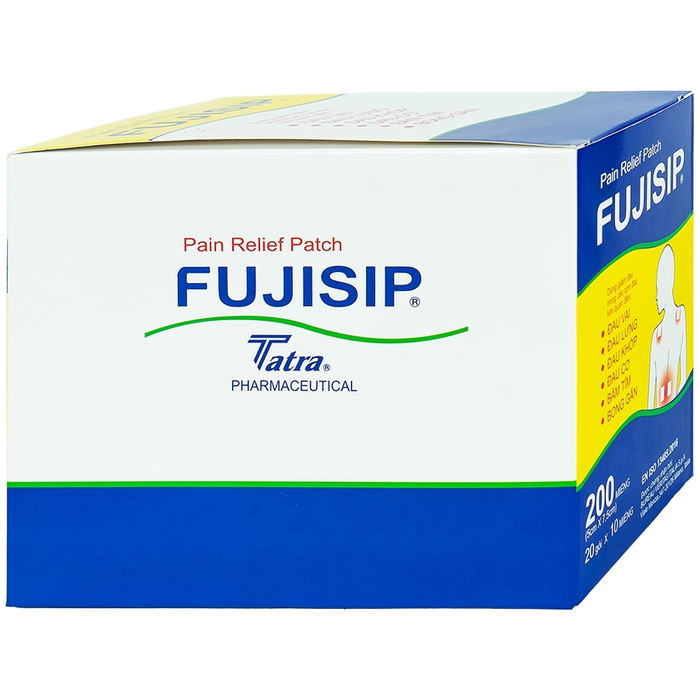 Hình ảnh Cao dán giảm đau Fujisip 5cm x 7,5cm Thiên Ân giảm đau vai, đau lưng, đau khớp (10 miếng )