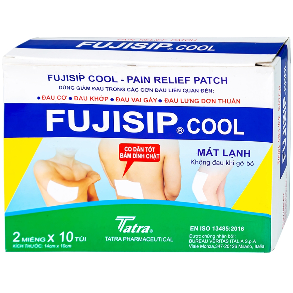 Hình ảnh Cao dán Fujisip Cool Thiên Ân giảm đau cơ, đau khớp, đau vai gáy, đau lưng (10 túi)