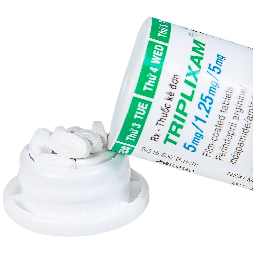 Hình ảnh Thuốc Triplixam 5mg/1.25mg/5mg Servier điều trị tăng huyết áp (30 viên)