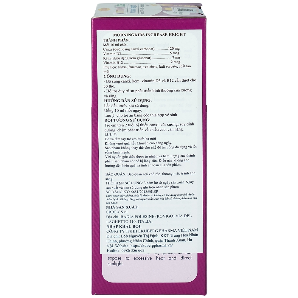 Hình ảnh Dung dịch MorningKids Increase Height bổ sung vitamin, tăng chiều cao cho trẻ (150ml)
