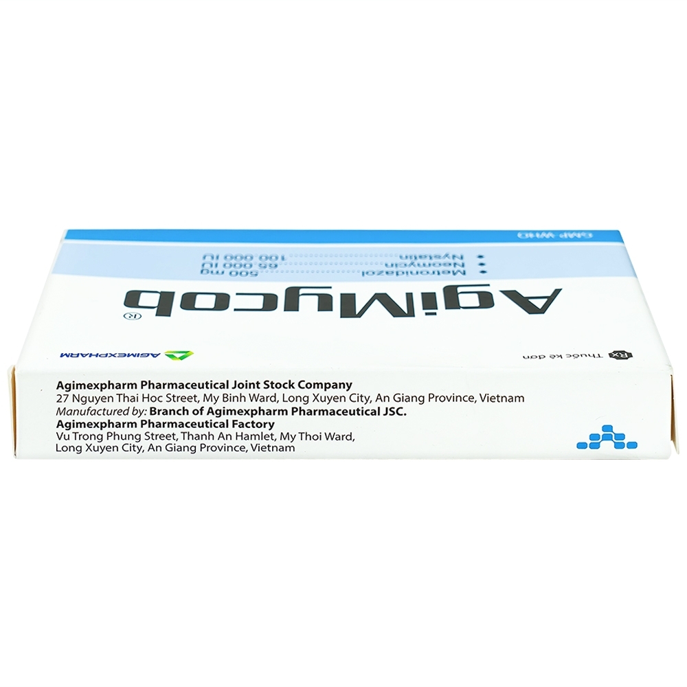 Hình ảnh Viên đặt phụ khoa Agimycob Agimexpharm điều trị viêm âm đạo (1 vỉ x 10 viên)