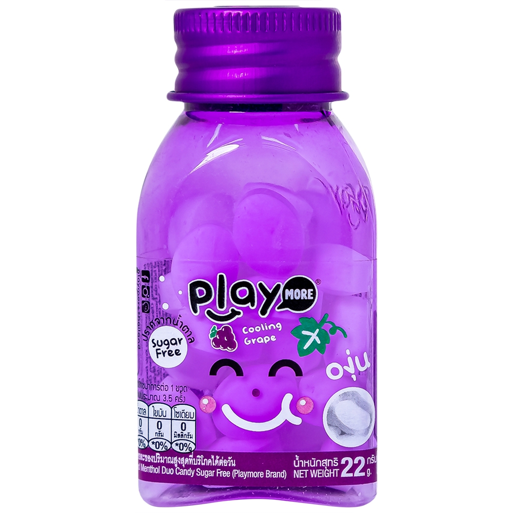 Hình ảnh Kẹo the PlayMore hương Nho thơm miệng, mát họng, giảm stress (22g)