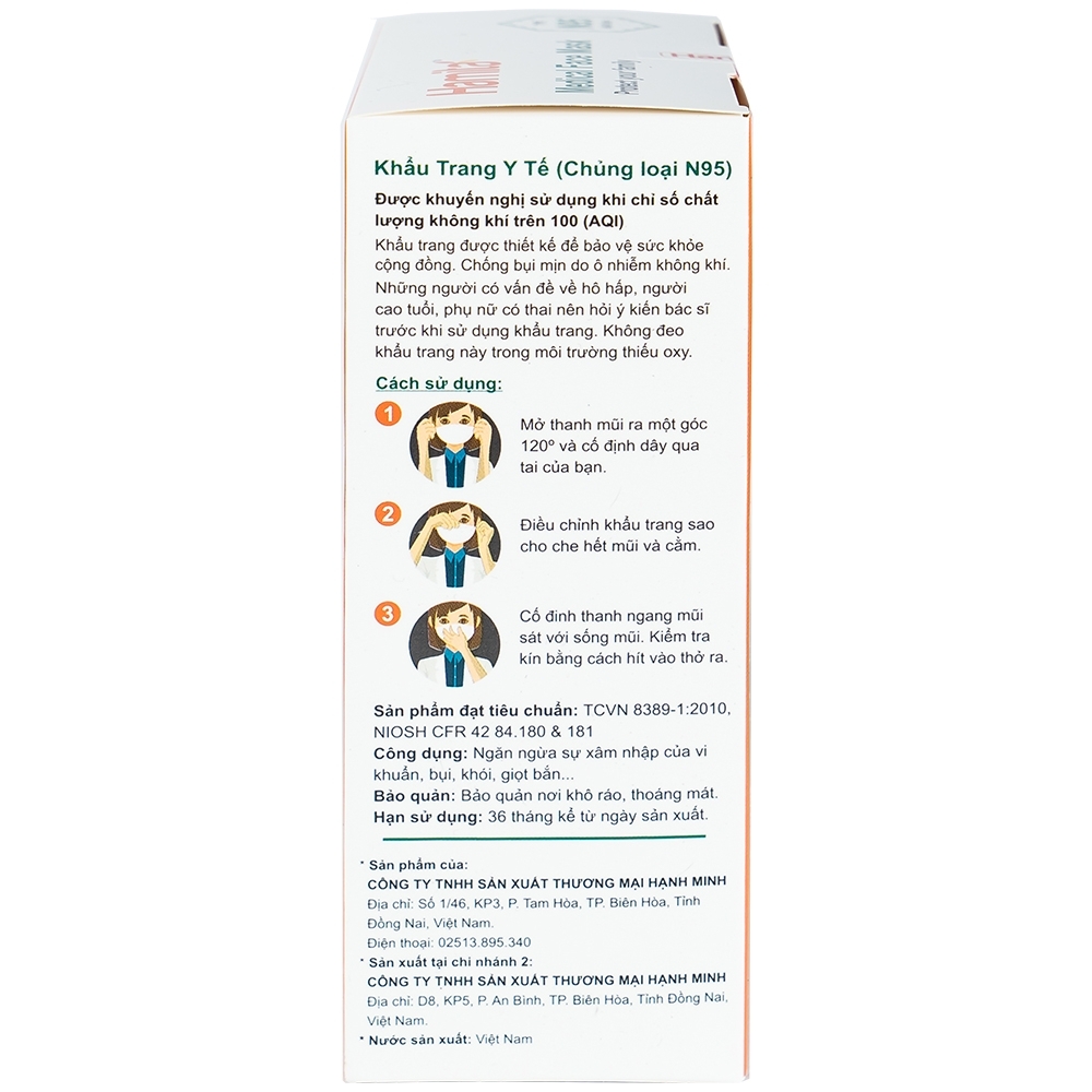 Hình ảnh Khẩu trang N95 Hamita ngăn bụi, kháng khuẩn (10 cái)