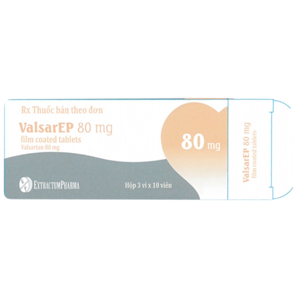 Hình ảnh Thuốc Valsarep 80mg ExtractumPharma điều trị tăng huyết áp (3 vỉ x 10 viên)