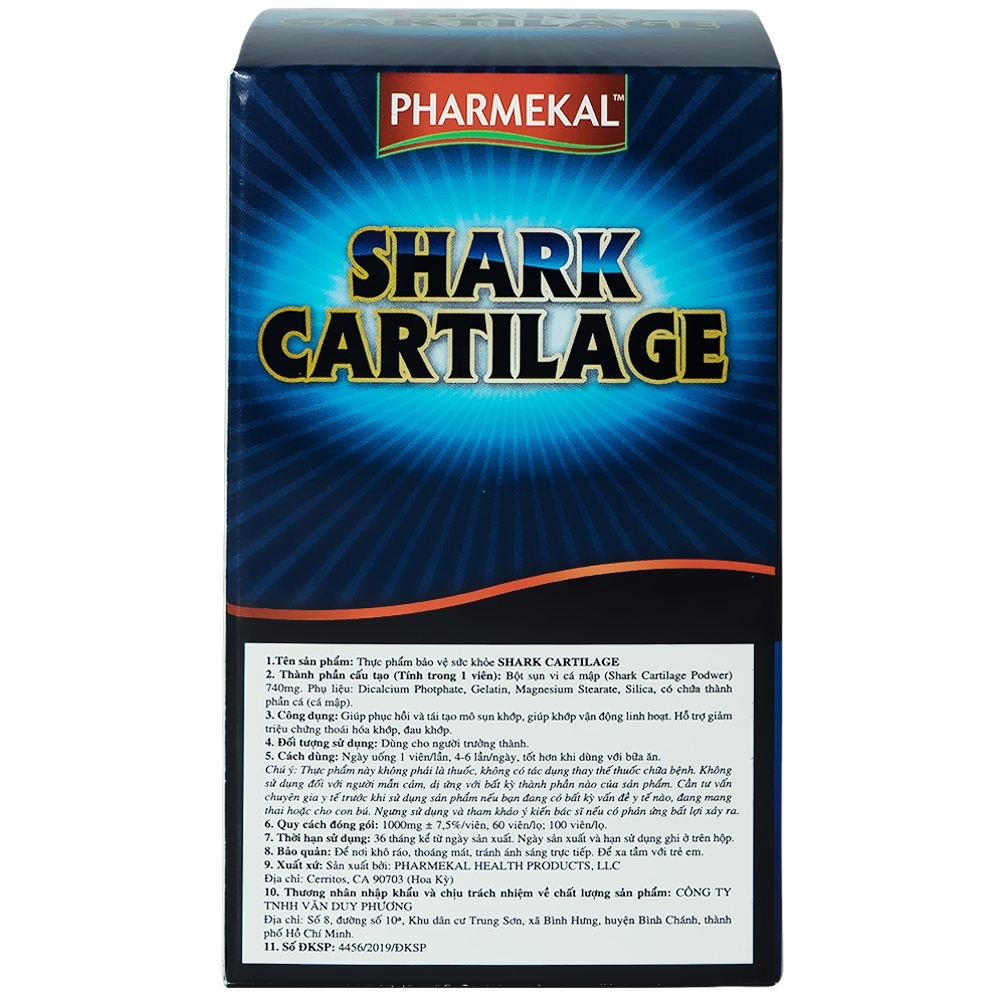 Hình ảnh Viên uống Shark Cartilage Pharmekal giúp phục hồi và tái tạo mô sụn khớp (100 viên)