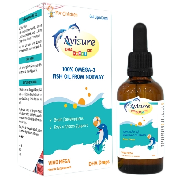 Hình ảnh Dung dịch uống Avisure DHA Smart Kid 20ml Phương Đông hỗ trợ phát triển não bộ, thị lực cho trẻ