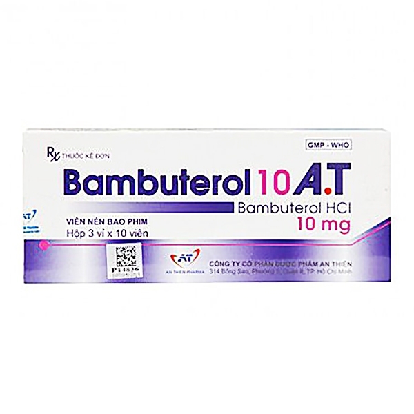Hình ảnh Thuốc Bambuterol 10 A.T An Thiên điều trị hen phế quản, viêm phế quản mạn tính (3 vỉ x 10 viên)