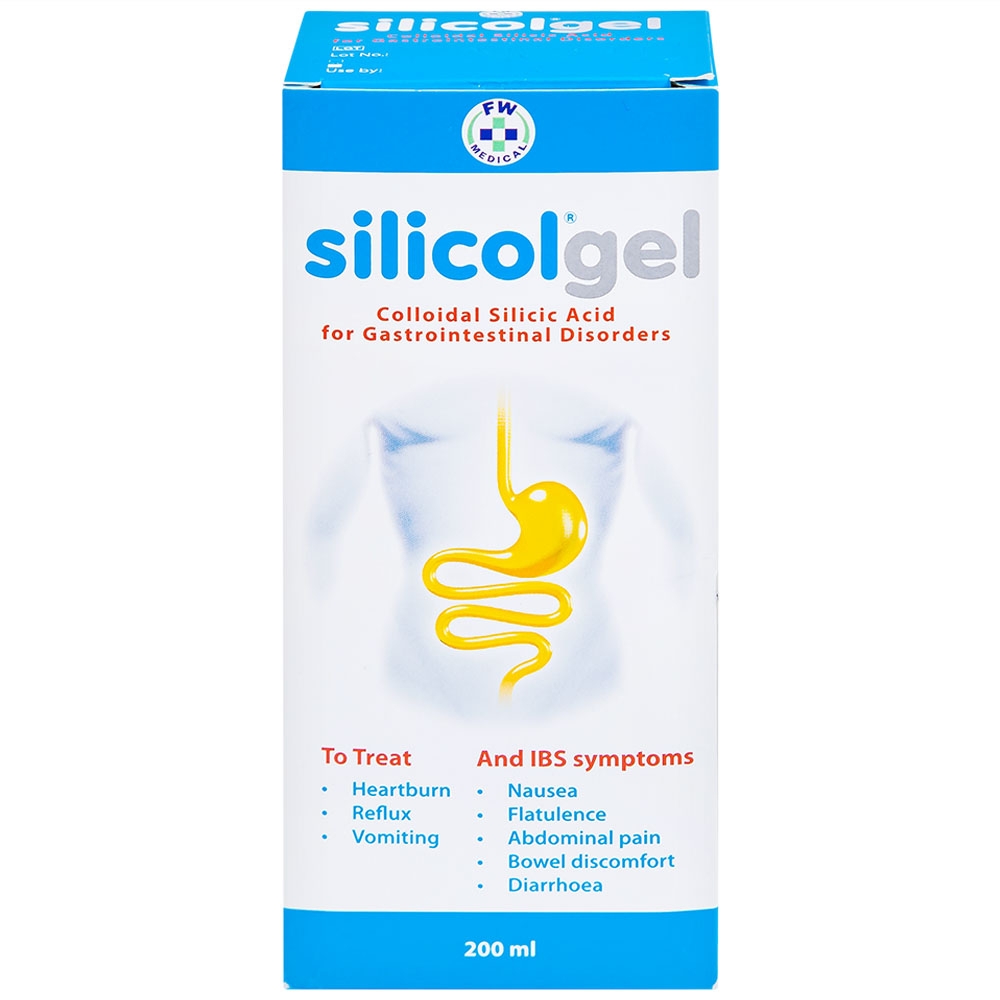 Hình ảnh Gel dùng để uống Silicolgel Colloidal Silicic Acid 200ml dùng cho các rối loạn tiêu hóa, ợ nóng, trào ngược