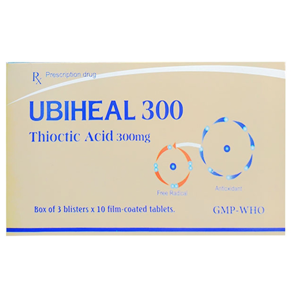 Hình ảnh Thuốc Ubiheal 300 Nam Hà điều trị bệnh thần kinh tiểu đường và bệnh đa dây thần kinh (3 vỉ x 10 viên)