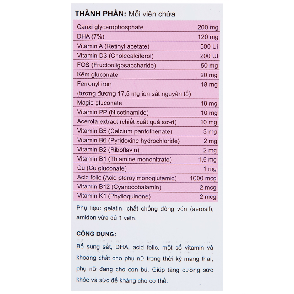 Hình ảnh Viên uống MaxPremum Naga Plus Vesta hỗ trợ tăng sức khỏe, đề kháng cho thai phụ (30 viên)