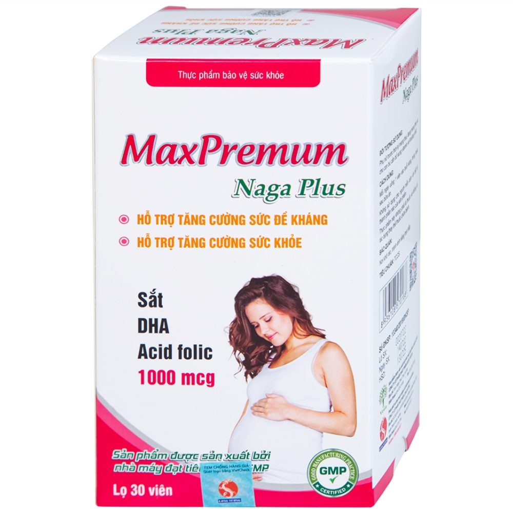 Hình ảnh Viên uống MaxPremum Naga Plus Vesta hỗ trợ tăng sức khỏe, đề kháng cho thai phụ (30 viên)