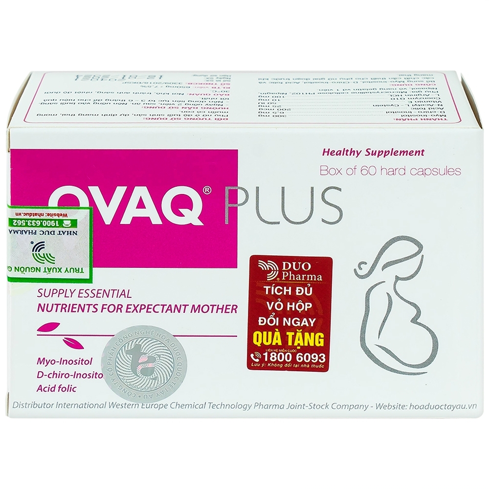 Hình ảnh Viên uống OVAQ Plus TW Mediplantex bổ sung dinh dưỡng cho phụ nữ trước khi mang thai (60 Viên)