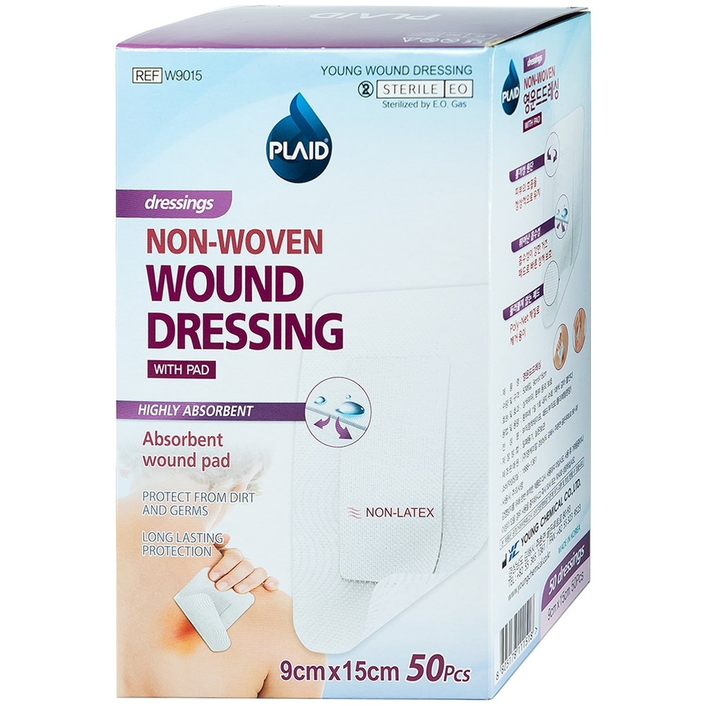 Hình ảnh Băng gạc vô trùng Non-Woven Wound Dressing 9cm x 15cm Young Chemical hỗ trợ bảo vệ vết thương (50 miếng) 