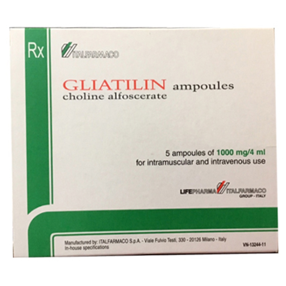 Hình ảnh Dung dịch tiêm Gliatilin Italfarmaco điều trị đột quỵ, sa sút trí tuệ (5 ống x 4ml)