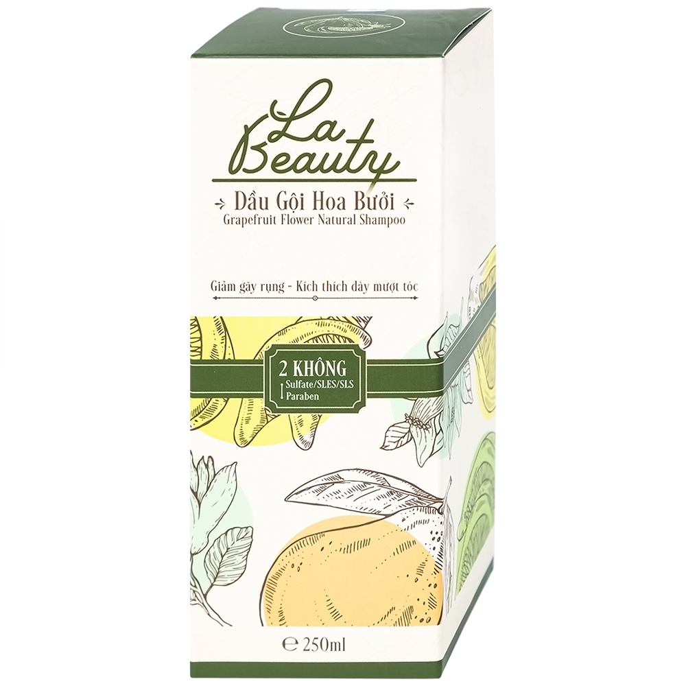 Hình ảnh Dầu gội hoa bưởi La Beauty giảm gãy rụng, kích thích dày mượt tóc, loại bỏ nhờn, ngăn nấm và gàu (250ml)