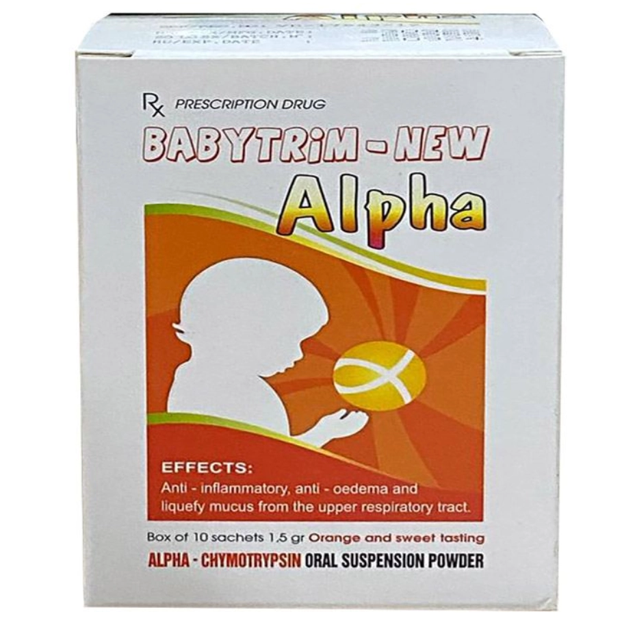 Hình ảnh Thuốc Babytrim - New Alpha Pharbaco điều trị phù nề sau chấn thương, phẫu thuật, bỏng (10 gói x 15g)