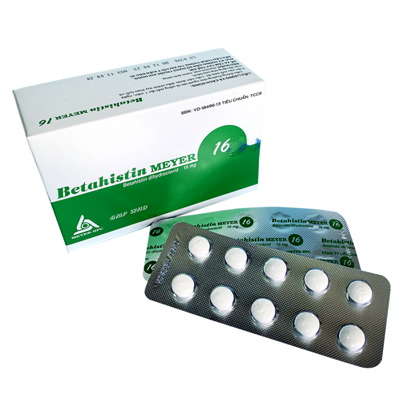 Hình ảnh Thuốc Betahistin Meyer 16 điều trị chóng mặt do tiền đình (10 vỉ x 10 viên)