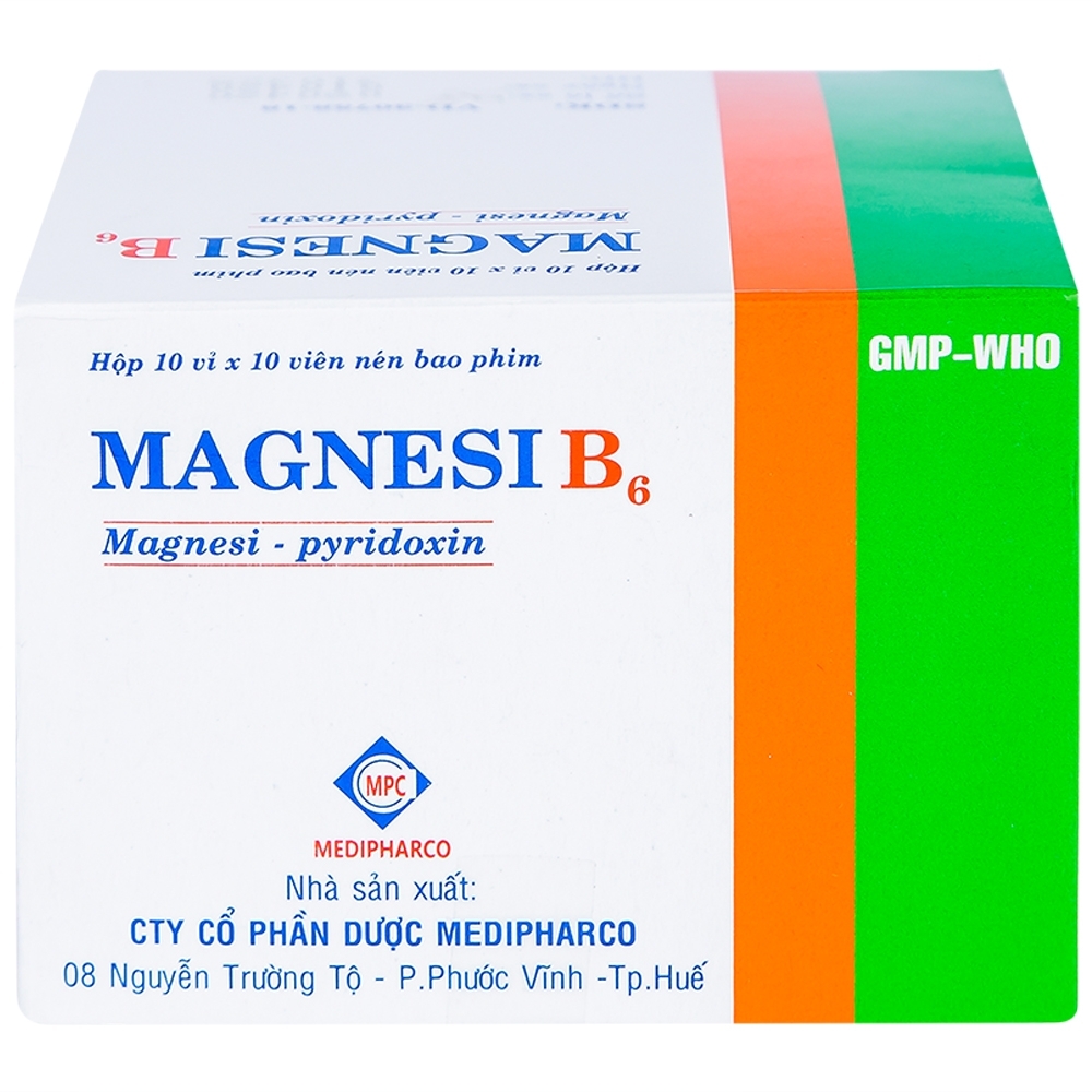 Hình ảnh Viên nén Magnesi B6 Medipharco điều trị các trường hợp thiếu magnesi đơn độc hay kết hợp (10 vỉ x 10 viên)