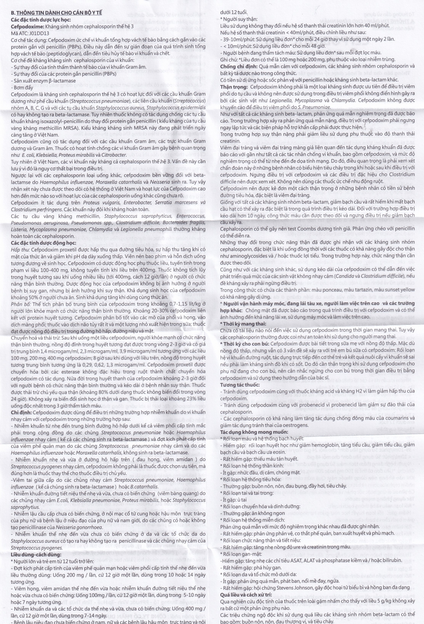 Hình ảnh Thuốc Cefpobiotic 200mg Medipharco điều trị nhiễm khuẩn (2 vỉ x 10 viên)