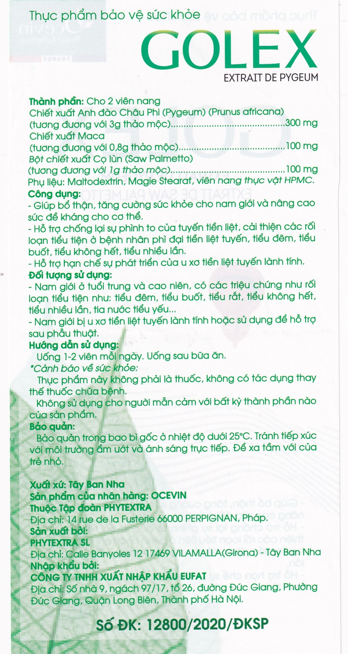 Hình ảnh Viên uống Golex Ocevin bổ thận, tăng cường sức khỏe cho nam giới (30 viên)