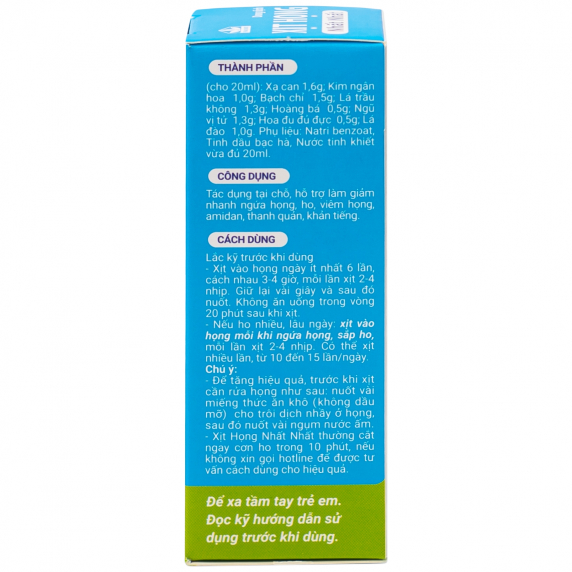 Hình ảnh Dung dịch Xịt Họng Nhất Nhất hỗ trợ giảm ngứa họng, ho, viêm họng (20ml)