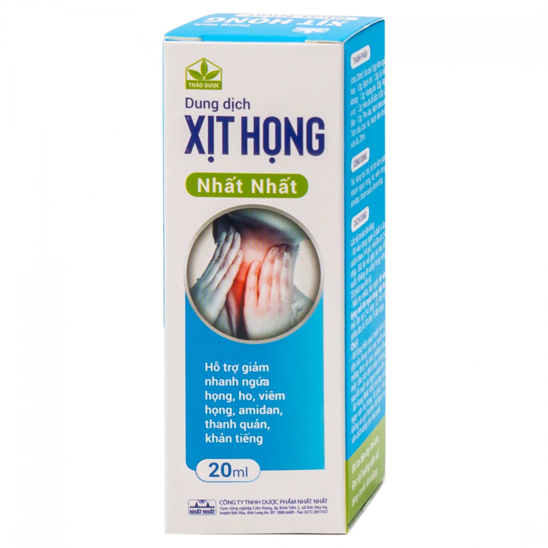 Hình ảnh Dung dịch Xịt Họng Nhất Nhất hỗ trợ giảm ngứa họng, ho, viêm họng (20ml)
