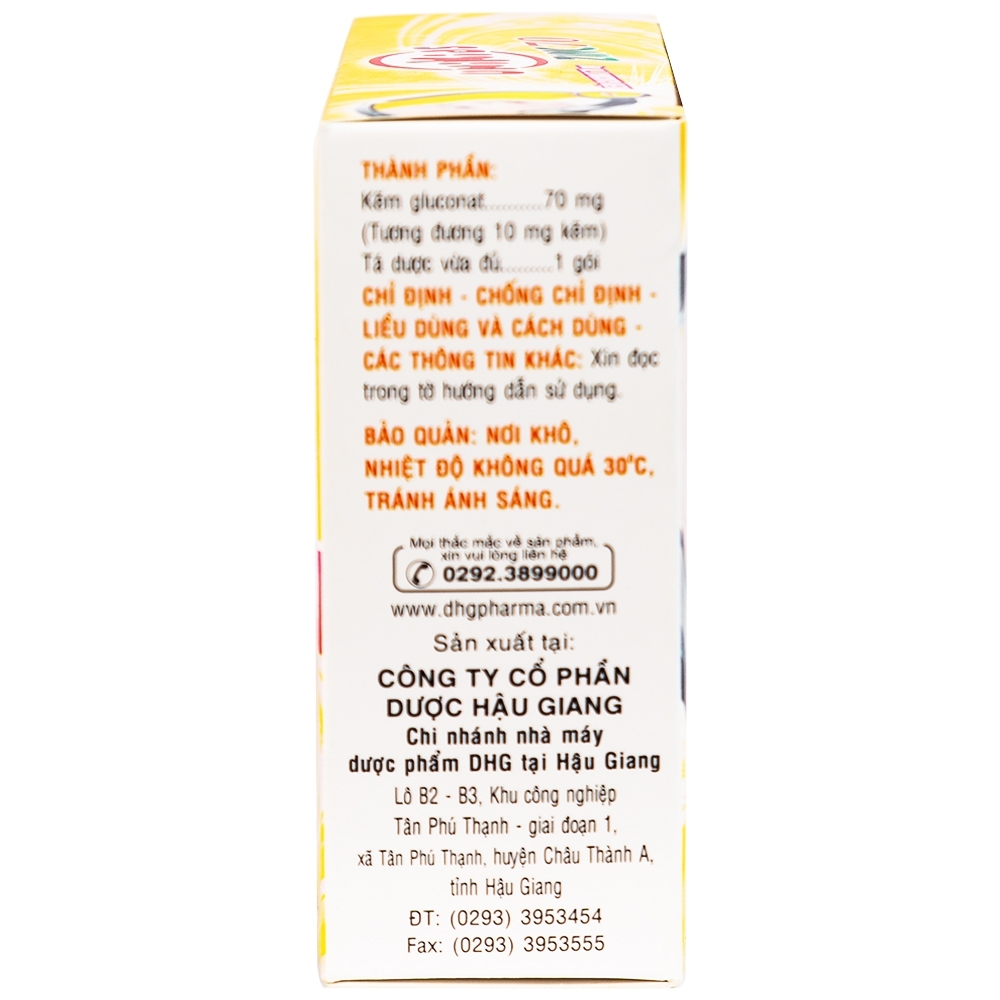 Hình ảnh Cốm Unikids Zinc 70 DHG tăng cường sức đề kháng (24 gói x 1.5g)