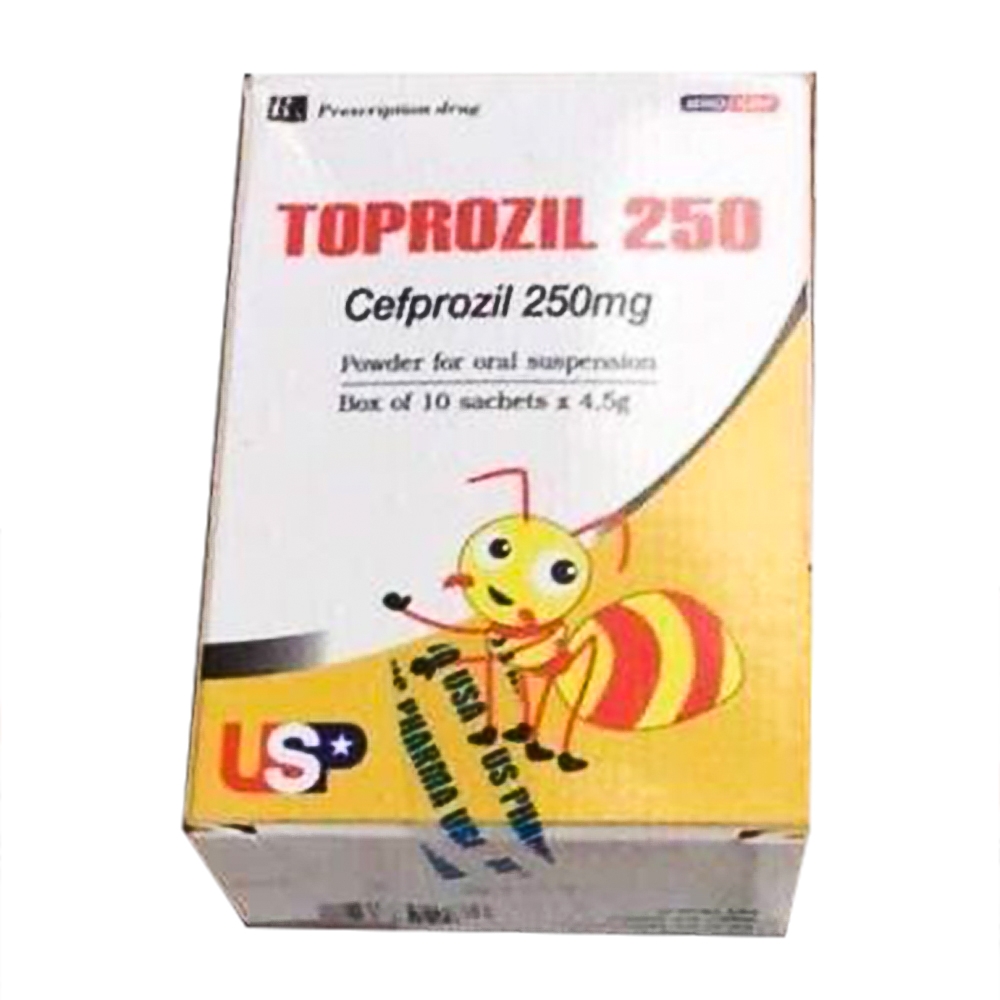 Hình ảnh Thuốc Toprozil 250 US Pharma điều trị nhiễm trùng nhẹ đến trung bình (10 gói x 4.5g)