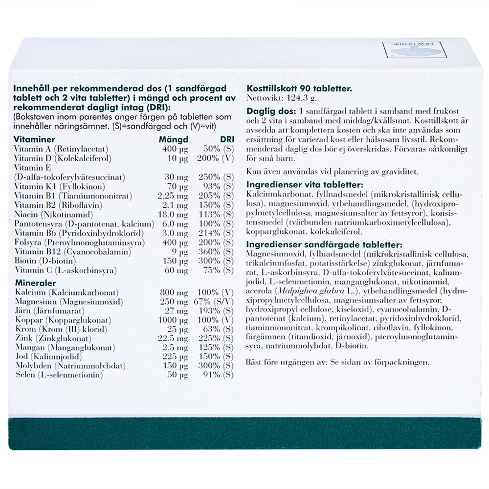 Hình ảnh Viên uống Multivitamin New Nordic bổ sung Vitamin và khoáng chất hỗ trợ tăng cường sức khỏe (3 vỉ x 30 viên)