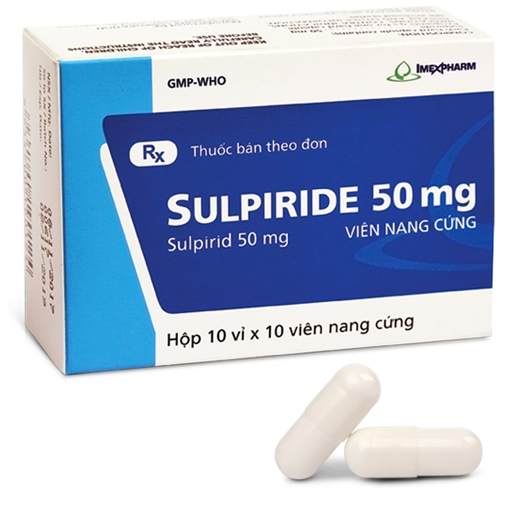Hình ảnh Thuốc Sulpiride 50mg Imexpharm điều trị tâm thần phân liệt (10 vỉ x 10 viên)