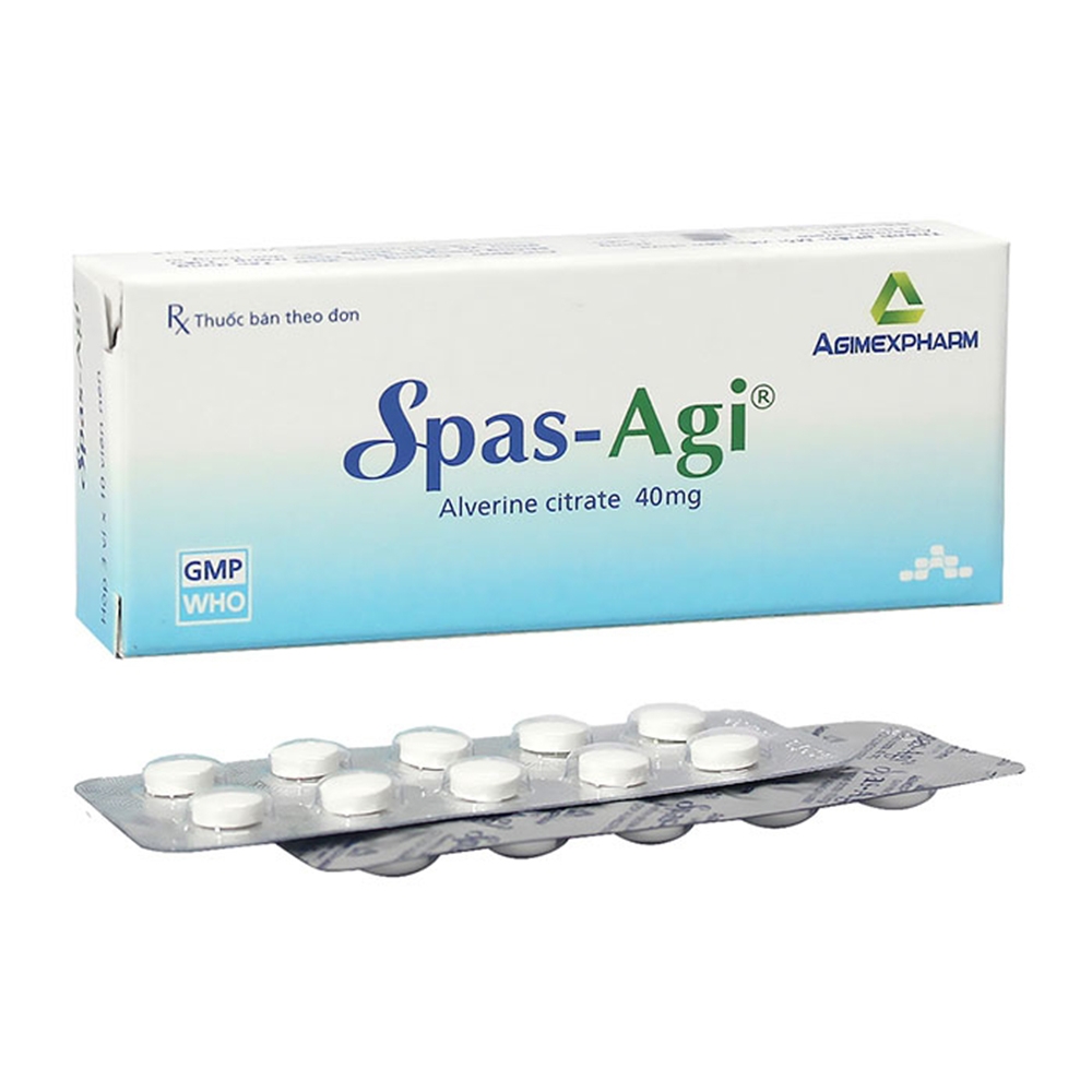 Hình ảnh Thuốc Spas-Agi Agimexpharm dùng chống đau do co thắt cơ trơn ở đường tiêu hóa (3 vỉ x 10 viên)