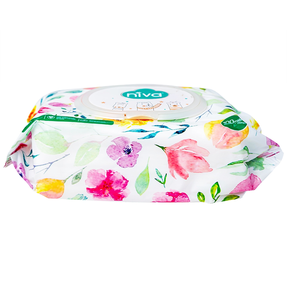 Hình ảnh Khăn ướt Niva Baby làm sạch, kháng khuẩn và giữ vệ sinh (100 miếng)