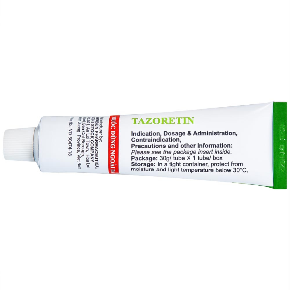 Hình ảnh Gel bôi ngoài da Tazoretin điều trị mụn trứng cá vừa và nhẹ (30g) 