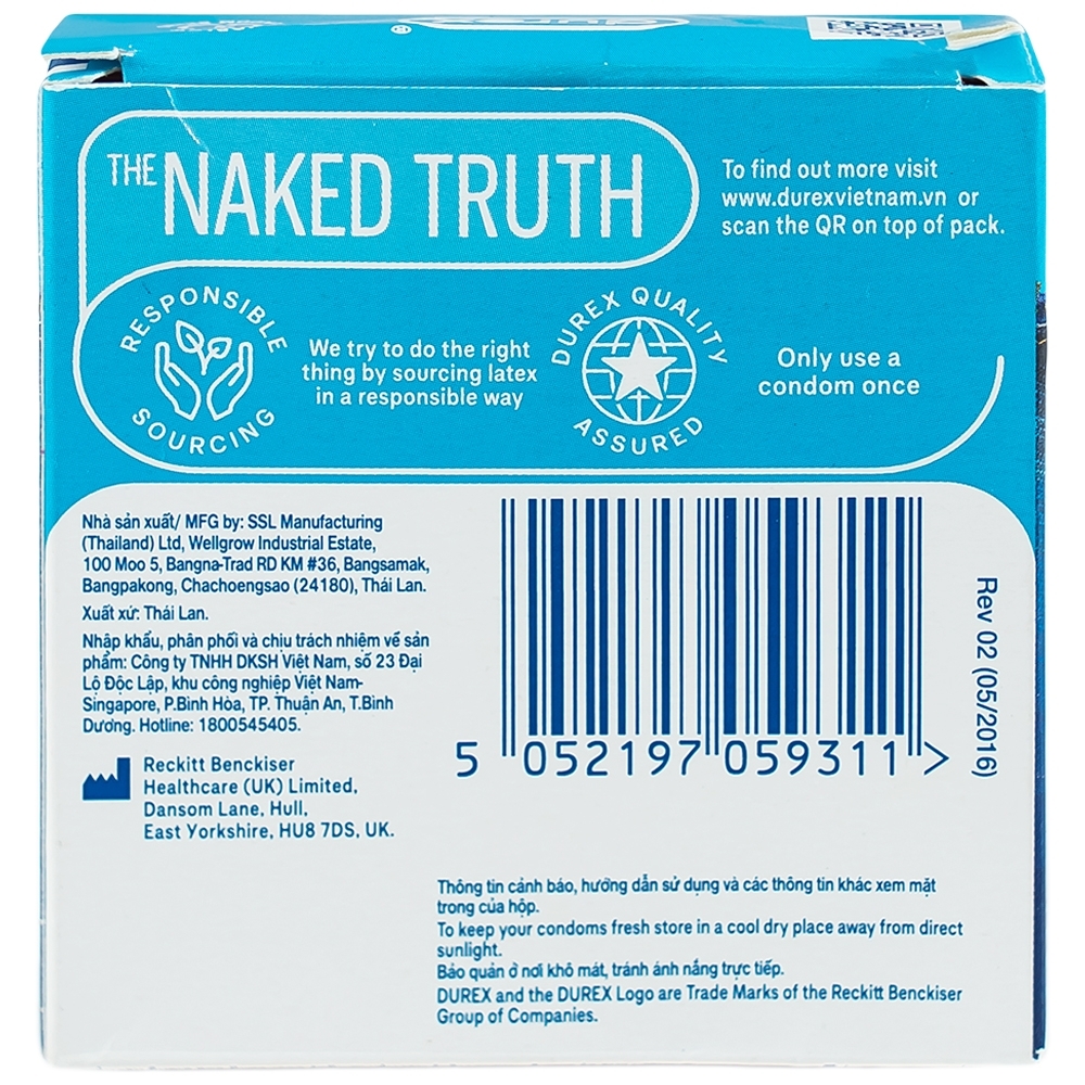 Hình ảnh Bao cao su Durex Jeans ôm sát, nhiều chất bôi trơn (52,5mm - 3 cái)