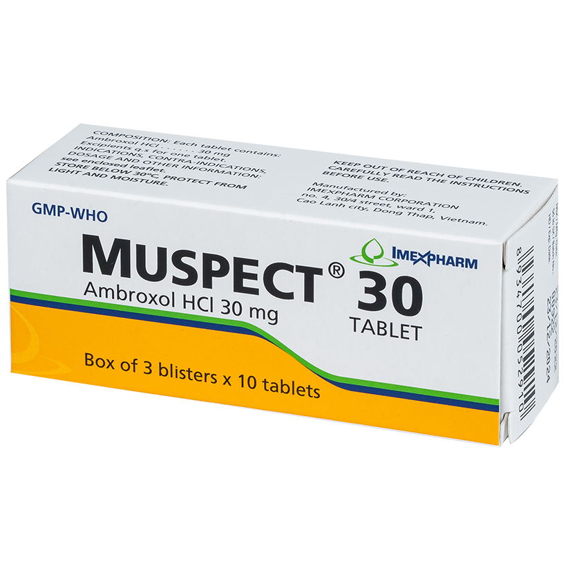 Hình ảnh Thuốc Muspect 30 Imexpharm điều trị các bệnh cấp và mạn tính ở đường hô hấp (3 vỉ x 10 viên)