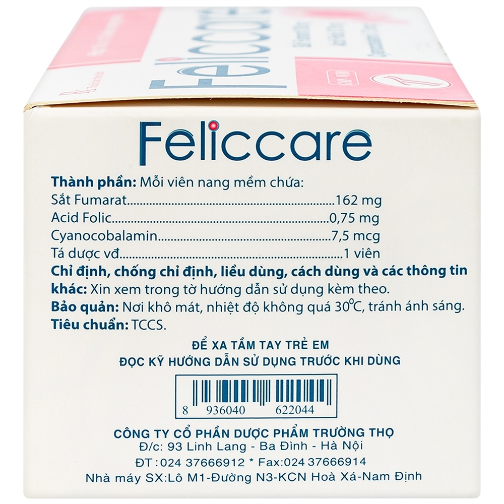 Hình ảnh Thuốc Feliccare Trường Thọ phòng và trị các trường hợp thiếu máu (10 vỉ x 10 viên)