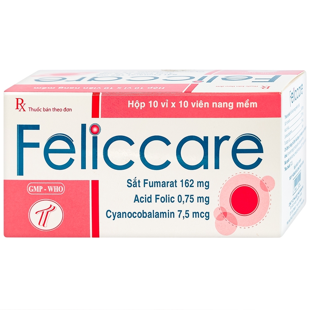 Hình ảnh Thuốc Feliccare Trường Thọ phòng và trị các trường hợp thiếu máu (10 vỉ x 10 viên)