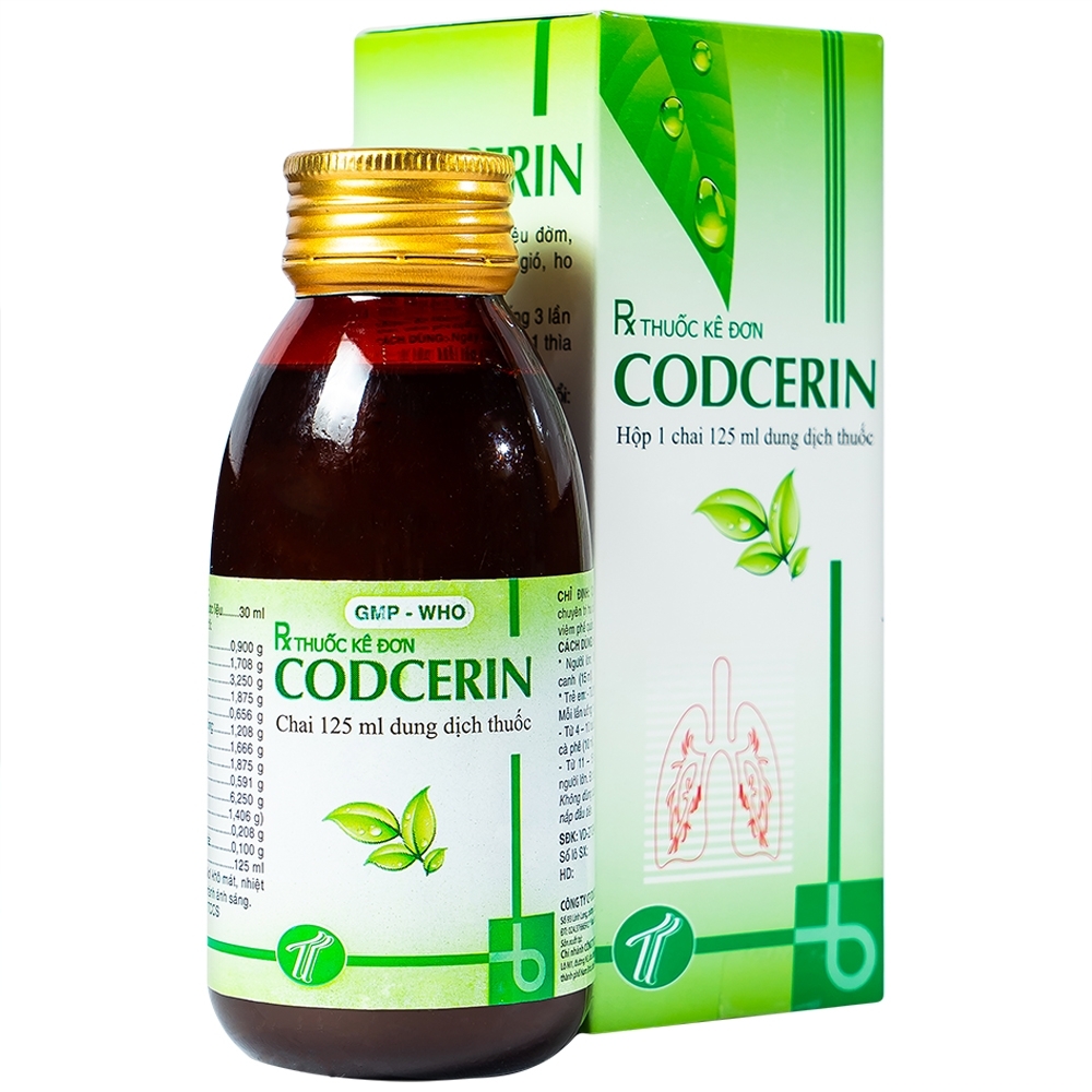 Hình ảnh Dung dịch thuốc Codcerin Trường Thọ Pharma chữa ho, tiêu đờm (125ml)